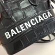 Imitazioni borse griffate a tracolla Balenciaga Ville XXS in pelle stampata coccodrillo nera