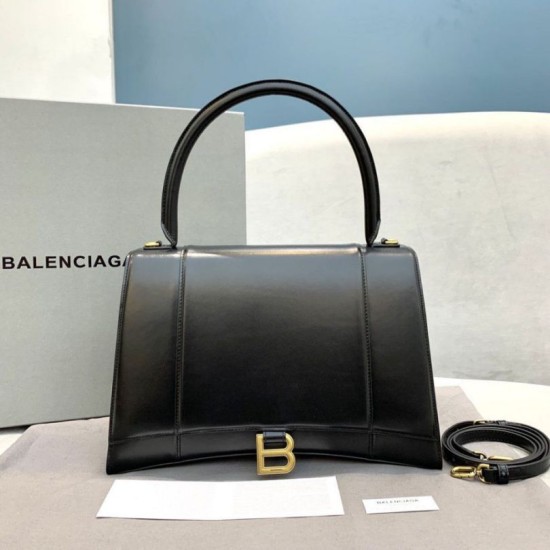 Borsa a tracolla media Clessidra Balenciaga nera