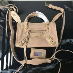 Borsa Balenciaga Classic Metallic Edge City agnello Albicocca