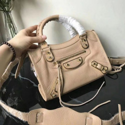 Borsa Balenciaga Classic Metallic Edge City agnello Albicocca