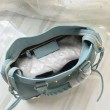 Borse Firmate Replica Balenciaga Classic Metallic Edge City agnello azzurra