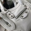 Borsa Balenciaga Classic Metallic Edge City agnello bianca