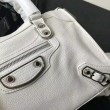 Borsa Balenciaga Classic Metallic Edge City agnello bianca