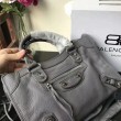 Borsa Balenciaga Classic Metallic Edge City agnello grigia