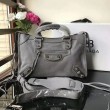 Borsa Balenciaga Classic Metallic Edge City agnello grigia
