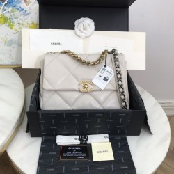Cloni Firmate Dettagli perfetti Borsa Large 19 in lana tweed con patta AS1161 AS1160 Beige imitazioni