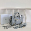 Borsa da città Balenciaga Classic con bordo metallizzato azzurro Borsa da città Balenciaga Classic con bordo metallizzato azzurro