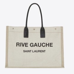 Cloni Firmate Borsa tote YSL Saint Laurent Rive Gauche Beige imitazioni