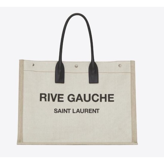 Borsa tote YSL Saint Laurent Rive Gauche Beige