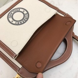 Borsa logo Burberry tasca in tela con marrone Dupe Perfetta Cloni Firmate Borsa logo Burberry tasca in tela con marrone imitazioni