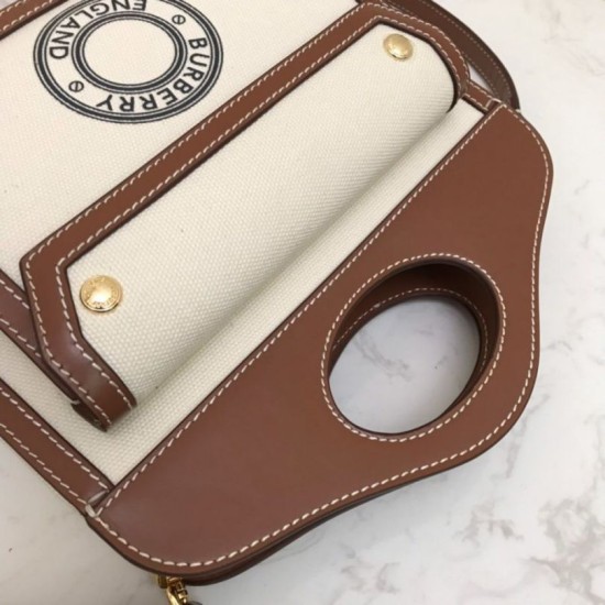 Borsa logo Burberry tasca in tela con marrone Dupe Perfetta Cloni Firmate Borsa logo Burberry tasca in tela con marrone imitazioni