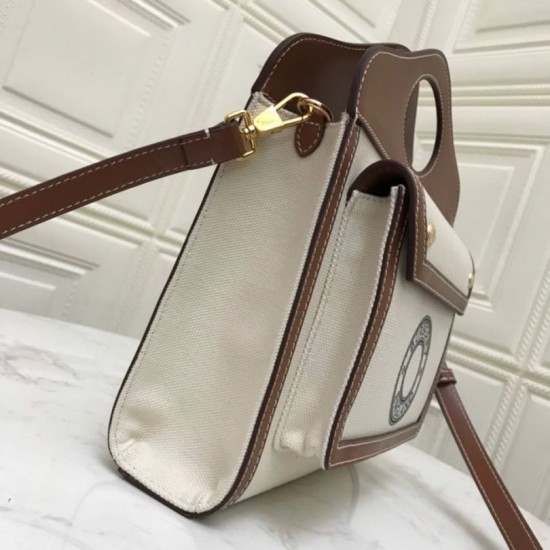 Borsa logo Burberry tasca in tela con marrone Dupe Perfetta Cloni Firmate Borsa logo Burberry tasca in tela con marrone imitazioni