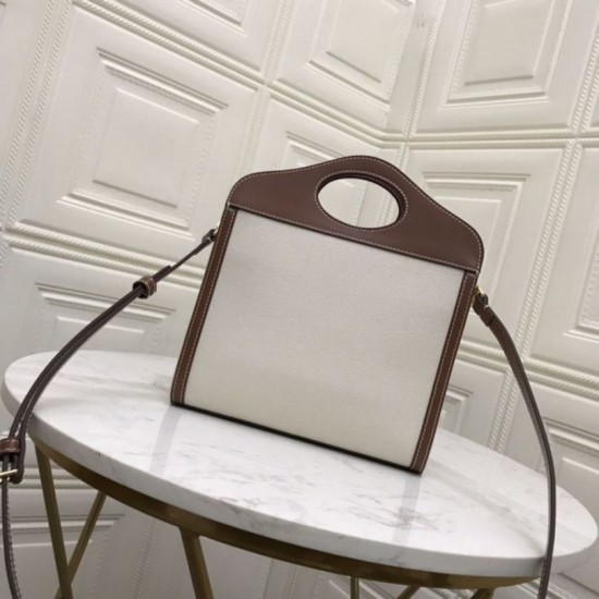 Borsa logo Burberry tasca in tela con marrone Dupe Perfetta Cloni Firmate Borsa logo Burberry tasca in tela con marrone imitazioni