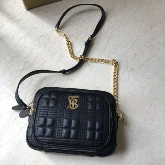 Cloni Firmate Burberry Borsa per fotocamera trapuntata piccola nera imitazioni