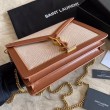 Imitazione YSL Saint Laurent Cassandra Monogram Clasp Bag Marrone
