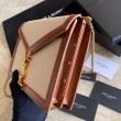 Imitazione YSL Saint Laurent Cassandra Monogram Clasp Bag Marrone