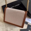 Imitazione YSL Saint Laurent Cassandra Monogram Clasp Bag Marrone