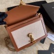 Imitazione YSL Saint Laurent Cassandra Monogram Clasp Bag Marrone