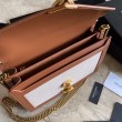 Imitazione YSL Saint Laurent Cassandra Monogram Clasp Bag Marrone