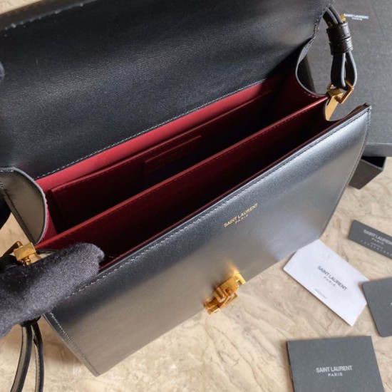 Cloni Firmate Borse Firmate Replica media Cassandra YSL Saint Laurent nera imitazioni