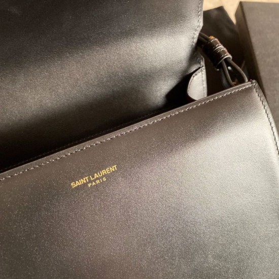 Cloni Firmate Borse Firmate Replica media Cassandra YSL Saint Laurent nera imitazioni