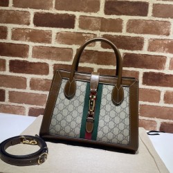 Replica Dettagli perfetti Jackie 1961 Borsa tote media 649016 Marrone Griffate