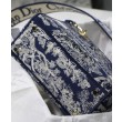 Borse Imitazioni Christian Dior Medium Lady D-Lite blu scuro