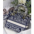 Borse Imitazioni Christian Dior Medium Lady D-Lite blu scuro