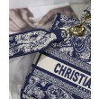 Borse Imitazioni Christian Dior Medium Lady D-Lite blu scuro
