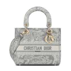 Borsa Christian Dior Medium Lady D-Lite grigia