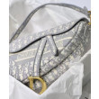 Borsa Christian Dior Saddle Original Oblique in tela ricamata grigia Borsa Christian Dior Saddle Original Oblique in tela ricamata grigia