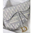 Borsa Christian Dior Saddle Original Oblique in tela ricamata grigia Borsa Christian Dior Saddle Original Oblique in tela ricamata grigia