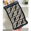 Borse Imitazioni Peekaboo X-Tote FF in rafia 8BH374 Nero