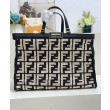 Borse Imitazioni Peekaboo X-Tote FF in rafia 8BH374 Nero