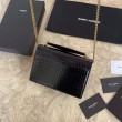 Borsa YSL piccola in coccodrillo nero oro