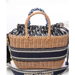 Christian Dior Borsa Basket Vimini Albicocca