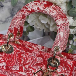 Dupe Borsa Christian Dior Medium Lady D-Lite Rossa imitazioni perfette Replica Borsa Christian Dior Medium Lady D-Lite Rossa Griffate