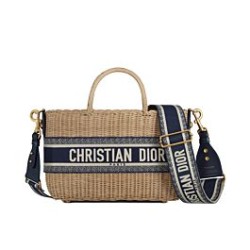Replica Christian Dior Borsa Basket Vimini Albicocca Griffate