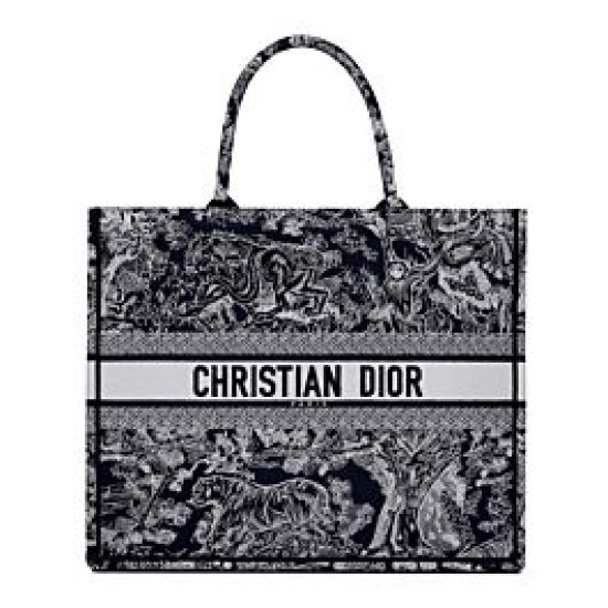 Imitazione Christian Dior Book Tote blu scuro