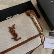 Borsa media in lino YSL Saint Laurent Niki marrone