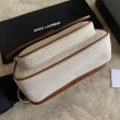 Borsa media in lino YSL Saint Laurent Niki marrone