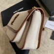 Borsa media in lino YSL Saint Laurent Niki marrone