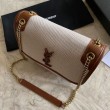 Borsa media in lino YSL Saint Laurent Niki marrone