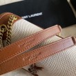 Borsa media in lino YSL Saint Laurent Niki marrone