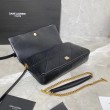 Borse Replica YSL Saint Laurent Jamie Medium Carre Rive Gauche Flap nera