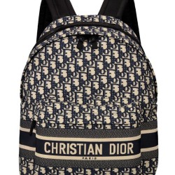 Cloni Firmate Qualità superiore replica Zaino Christian Dior Diortravel blu scuro imitazioni