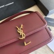 YSL Saint Laurent Solferino Medium Monogram Satchel Bag Claret