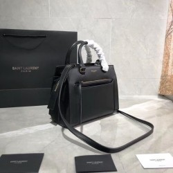 Cloni Firmate Replica Perfetta tote piccola in pelle liscia YSL Saint Laurent East Side 554116 Nera imitazioni