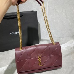 Cloni Firmate YSL Saint Laurent Jamie Medium Carre Rive Gauche Flap Bag Dark Legion Red imitazioni