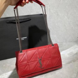 Cloni Firmate YSL Saint Laurent Jamie Medium Carre Rive Gauche Flap Bag Rossa imitazioni